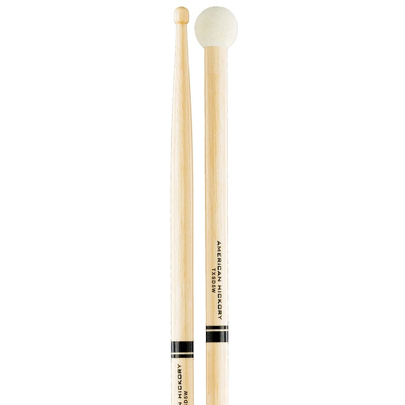 Promark Hickory TXSD5W Light Multi Percussion Stick, Wood tip, Felt Butt - Image 2